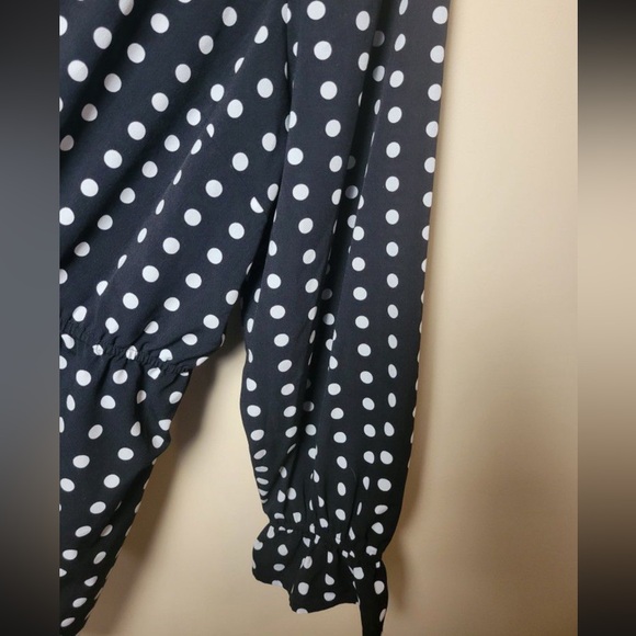 Lane Bryant Polka Dot Long Sleeve Blouse Sz 24 - Picture 10 of 11